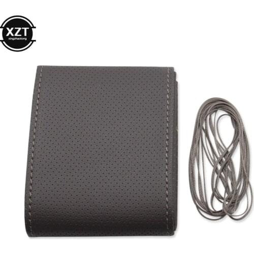 Car Steering Wheel Braid Cover Needles And Thread Artificial Leather Car Covers Suite DIY Texture Soft Auto Accessories 38CM