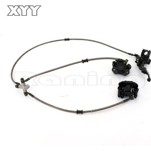 Front Brake Assembly Front one with two disc brake brake pump for 150cc-250cc GO-kart ATV Quad ATV accessories