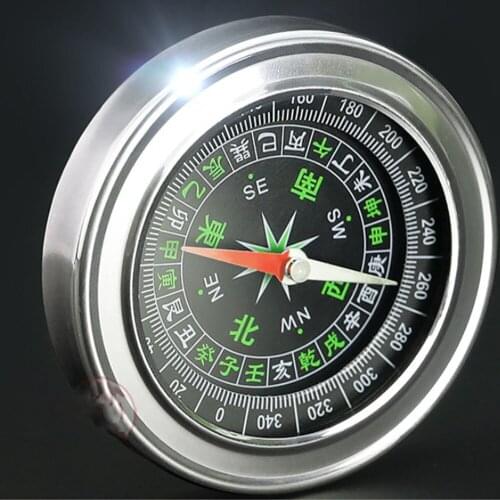 Mini Stainless Steel Portable Compass For Outdoor Sports Diameter 76mm