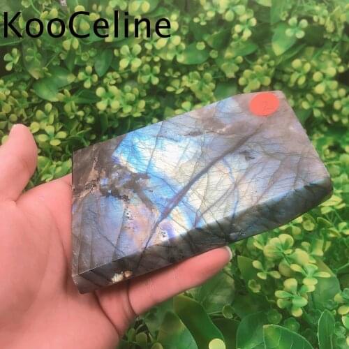Natural Crystal Quartz Labradorite Plate Energy Reiki Healing Stones Specimen Aquarium Home Room Decoration Accessories Gemstone