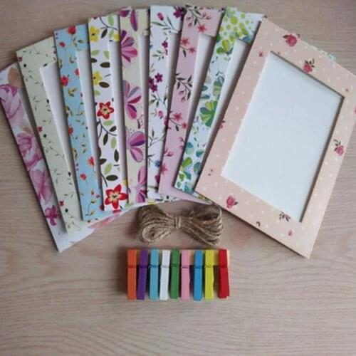 DIY Photo Frame Wooden Clip Paper Picture Holder Wall Decor For Wedding 2021 Graduation Party Photo Booth Props 9pcs/set