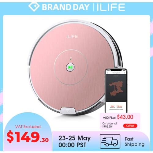 ILIFE A80 Plus Robot Vacuum Mop Cleaner,Smart Cellphones WIFI APP Control Powerful Suction Electronic Wall ,Household Tools