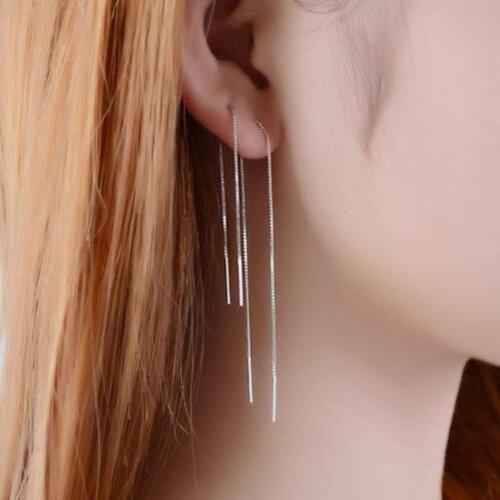 1Pc Fashion Women Long Linear Chain Dangle Ear Line Threader Earring Jewelry Long Chain Earrings For Woman Dangle Earrings Gifts