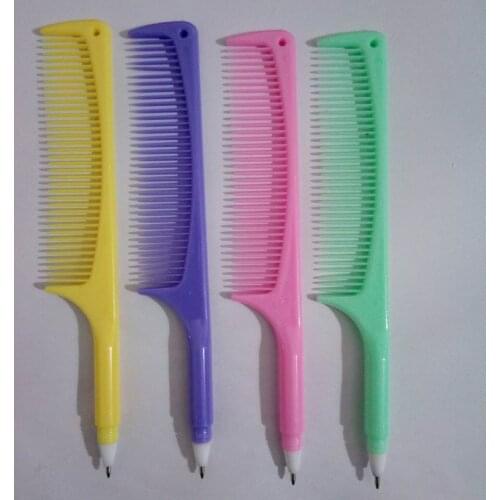 Ballpoint Pen 500 pcs 0.7mm Blue Ink Ball Pen Cute Girl Comb Shape Novel Peculiar Gift Pen Student School Office Supplies