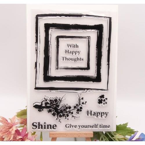 Diy Transparent Silicone Rubber Standard Stamp for Scrapbooking Clear Stamps Card Making Stamps with Happy Vintage