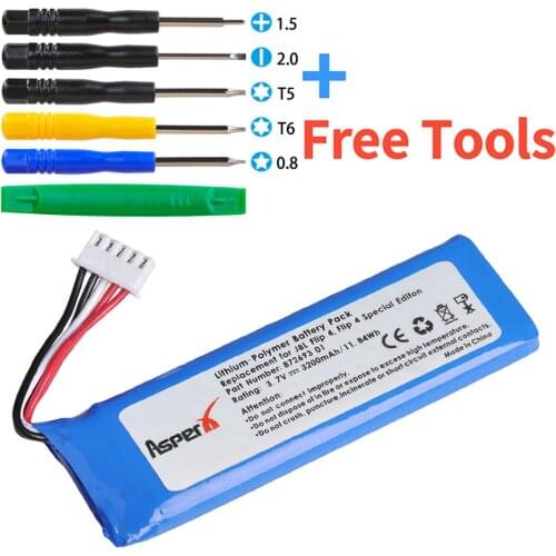 AsperX 3.7V 3200mAh Battery GSP872693 01 Rechargeable Battery Pack for JBL Flip 4, Flip 4 Special Edition