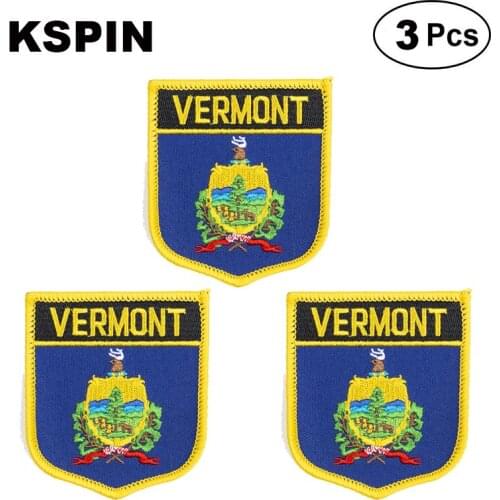 U.S.A Vermont State Shiled Shape flag patches national flag patches for Cothing DIY Decoration