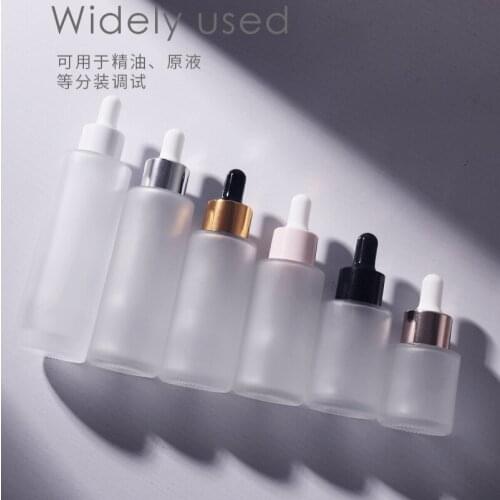 20ml 30ml 40ml 50ml 60ml 80ml Clear Frosted Glass Dropper Bottles, Essential Oil Bottle Small Sample Vials Black Bamboo Rubber