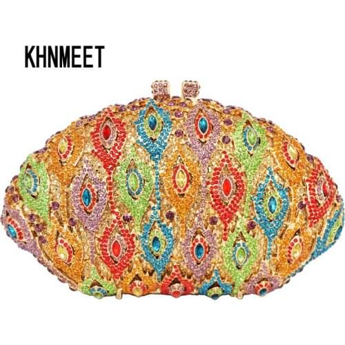 Evil eye Pattern Crystal Bag Luxury rhinestone Women Evening Bag Red Gold Bride wedding Party pouch Lady Clutch Bag SC267