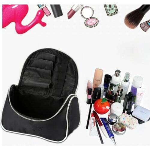 Popular Cosmetic Bag For Women New Nylon Black Clutch Bag Large-Capacity Travel Toiletries Makeup Storage Bag Hot Sale In 2021