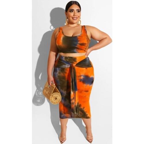 Matching Sets Ensemble Femme 2 Pieces Crop Top Women Skirt Set Plus Size Two Piece Sets Pink Clothes Plus Size 2 Piece Set Women