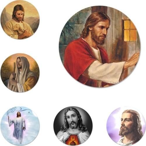 Jesus Christ God bless you Customer Icons Pins Badge Decoration Brooches Metal Badges For Clothes Backpack Decoration 58mm