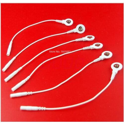 10 Pieces Adapter Tieline Short Cables Electrode Wires With Snap 3.5mm Plug Hole 2.0mm for massager machine use