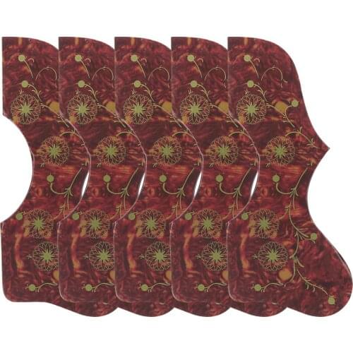 FLEOR 10pcs Acoustic Guitar Scratch Plate Self-adhesive Pickguard Sticker Red