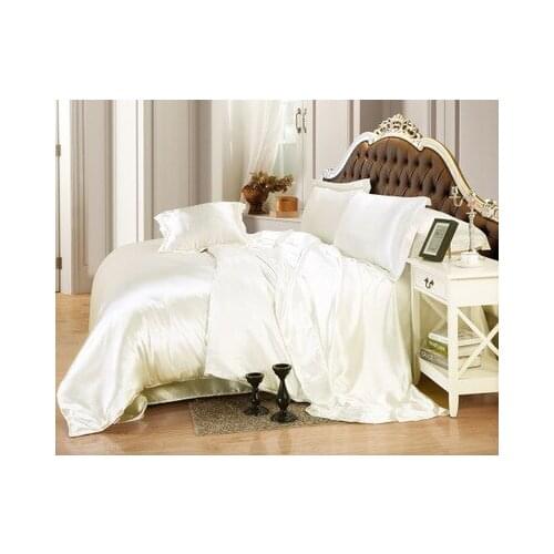 3/4pcs Silk Satin Bedding Set Quilt Sheets Linen Hometextile Solid Satin Duvet Cover Twin/Queen/King Size Bedsheet Coverlets