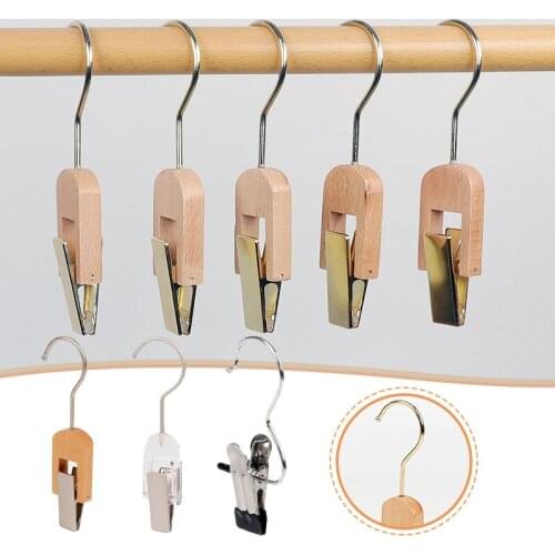 3/5pcs Wood Hooks Clothing Store Hats Socks Bra Clips Clothes Hanger Hook Wardrobe Hanger Space Saver Underware Organizer Racks