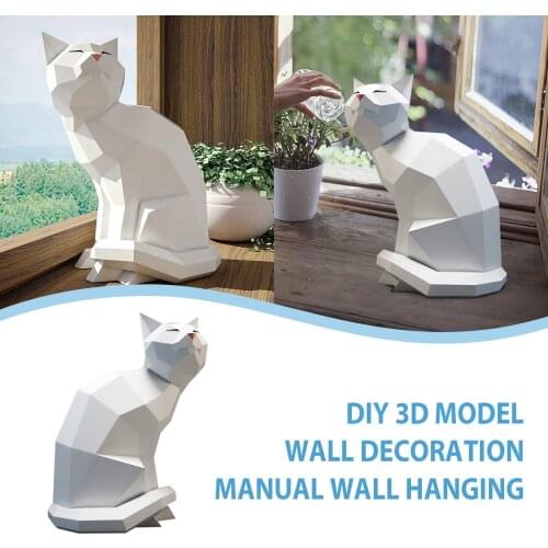 Cat DIY 3D Stereo Animal Model Wall Sticker Handmade Creative Wall Home Decoration Bedroom Sticker Family Toy наклейки на стену