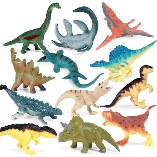 4Pcs/Set Dinosaur Toy Simulation Solid Tyrannosaurus Pterosaur Mosasaur Triceratops Model Plastic Ornaments Childrens Toys Gift