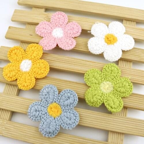 5pcs Embroidery Sticker Flower Patches For Clothes 5cm Children Dress Decor Diy Crafts Needlework Supplies Clothing Applique