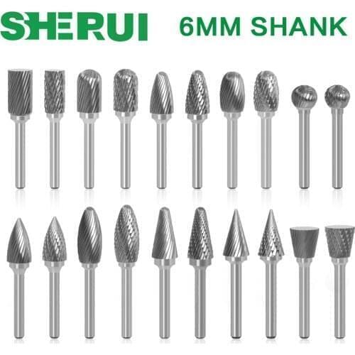 6MM Metal Drawing Tungsten Carbide Milling Cutter Rotary Tool Burr CNC Engraving Abrasive Tools Metalworking Milling Polishing