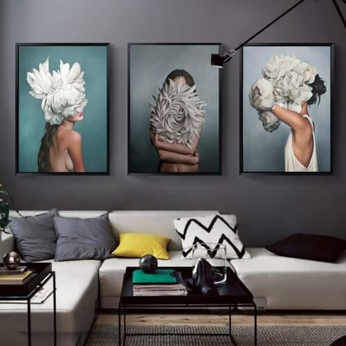 Abstract Flowers Avatar Girl Canvas Painting Print Poster Picture Wall Bedroom Living Room Dining Room Modern Home Decoration