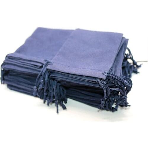 50pcs 7*9cm Velvet Drawstring Bag/Jewelry Bag Christmas/Wedding Gift Bags Navy blue Wholesale