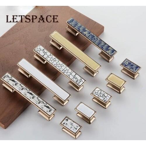 Free shipping High-top Wardrobe pulls Wine cabinet door handles European Exquisite ceramic drawer cabinet knobs Furniture handle
