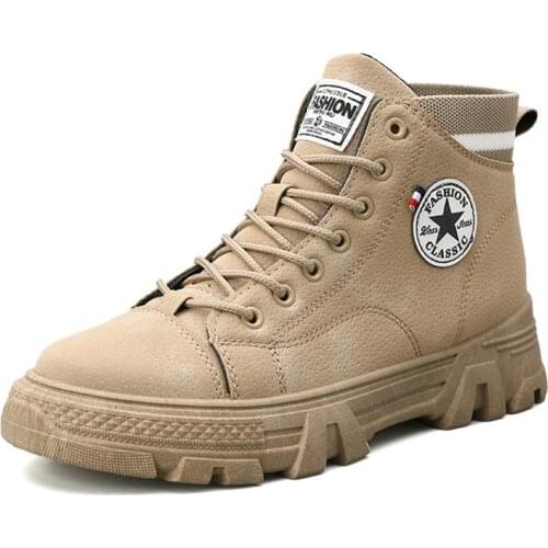 ZXCP New fashion mens boots, retro round head ankle boots, Martin boots, hiking boots, leisure boots, fashion versatile