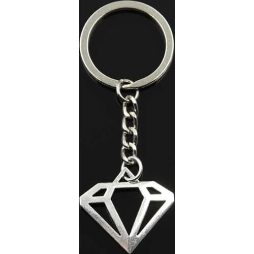 Fashion Diamond Shape Logo 28x30mm Pendant 30mm Key Ring Chain Bronze Silver Color Men Car Gift Souvenirs Keychain Dropshipping