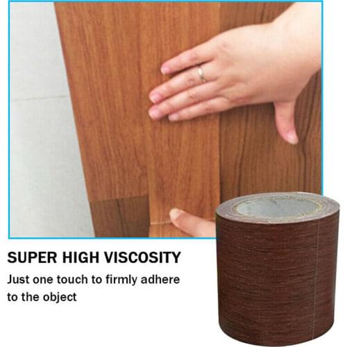 Household Waterproof Repair Tape Realistic Artificial Woodgrain Repair Tape Patch Wood Textured Furniture Self Adhesive Tape