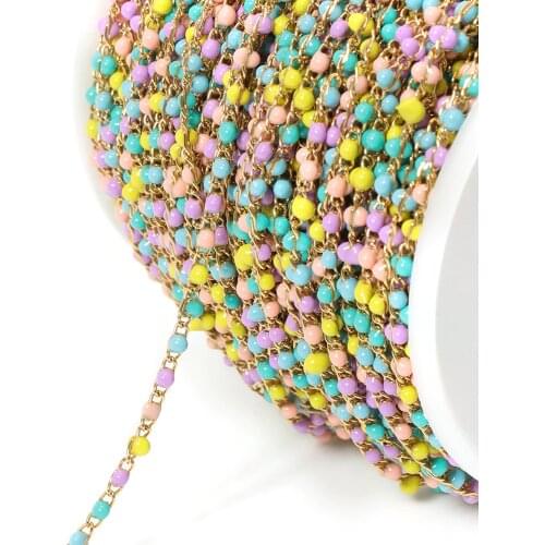 2Meters 2x3mm Colorful Gold Necklace Chain Stainless Steel for Bracelet Accessories for Jewelry Making Wholesale DIY