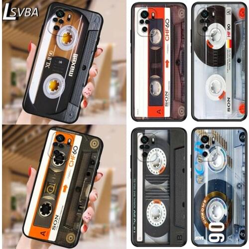 Vintage tape retro style for Xiaomi Redmi Note 10 10S 9 9T 9S 9Pro Max 8T 8Pro 8 7 6 5 Pro 5A 4X 4 Soft Black Phone Case