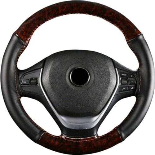DIY 38cm 3 Colors Car Steering Wheel Cover Artificial leather with peach veneer Comfortable and beautiful With needle and thread