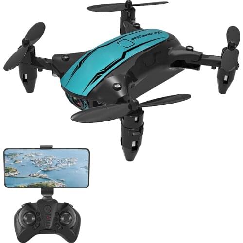 CS02 RC Drone with Camera 4K Wifi FPV Beginner Drone Mini Folding Quadcopter Toy for Kids Headless Mode Track Flight LED Lights