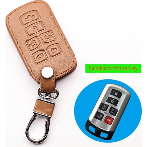 Hot sale 100% Genuine leather car key case Skin Case Cover key for Toyota 6 Button Remote Control protect shell starline a93