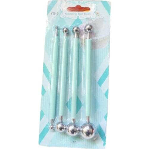 Baking Utensils 4Pcs Spherical Carving Tools Double Heads Fondant Cake Mold DIY Clay Supplies Clay Shaping Stick Multifunction