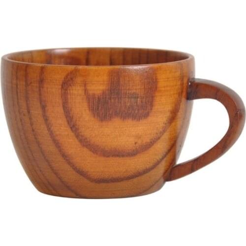 150ml Retro With Handle Solid Wood Coffee Cup Wooden Tea Cup Wooden Couple Cup Hotel Restaurant Cup