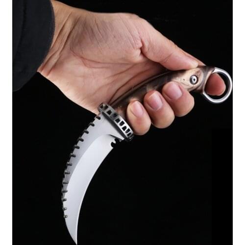 Claw knife portable Free shipping outdoor knife camping survival high hardness 9CR14mov steel claw Leather case