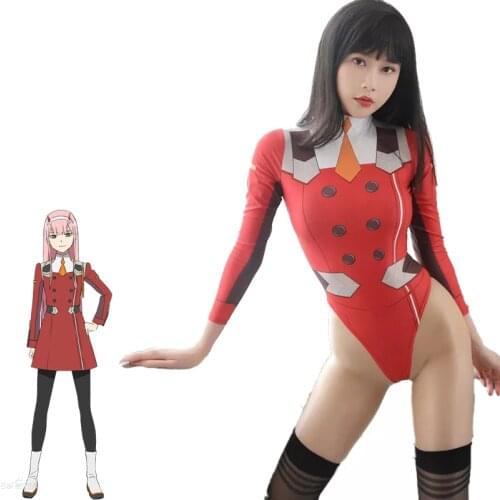 AniLV Japanese Anime DARLING in the FRANXX 02 ZERO TWO Bodysuit Swimsuit Costume One-piece Swimwear Uniform Set Cosplay