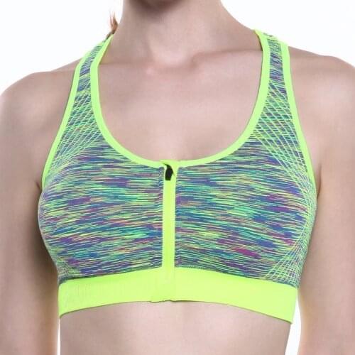 Hot Zipper Leisure Sports Bra Womens Fitness High-strength Shockproof Yoga Bra Female Workout Top Strapless Bra Push Up XXL