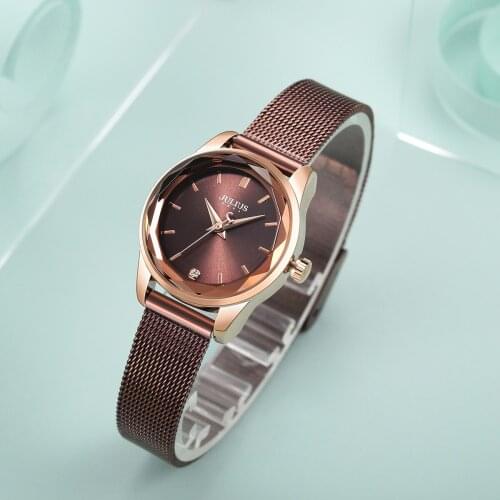 Top Womens Watch Japan Quartz Hours Fine Fashion Woman Clock Bracelet Stainless Steel Simple Birthday Girls Gift Julius Box