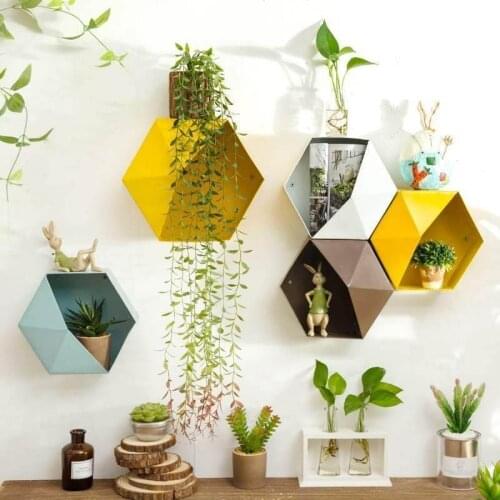 Nordic Geometry Wall Hanging Decorations Home Wall Shelf Creative Combination Mural Multifunctional Storage Box Room Decor