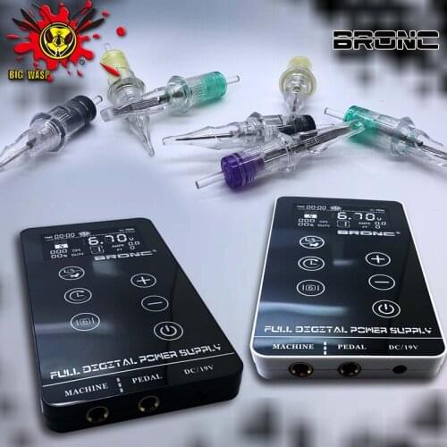 2021 New Arrival Original BRONC Touch Screen LCD Digtal 2.5A Tattoo Power For Rotary Tattoo Machine Free Shipping