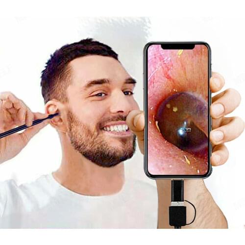 Digital Otoscope Camera Handheld 3 in 1 Ent Endoscope 5.5mm Mini Earwax Removal Tool Phone Endoscopic Earpick for Cleaning Ears