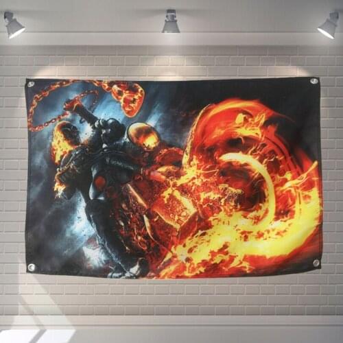 "Ghost Rider" Movie Banners Hanging Flag Poster Wall Sticker Cafe Restaurant locomotive club Live Background Decoration