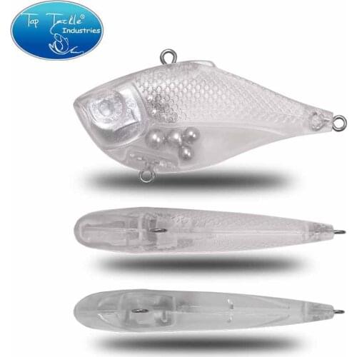 60mm(2.7in) 14g Transparent ABS Lead Head Weight Unpainted DIY VIB Fast Sinking Pencil Rattle Bass fishing lure Jerk Bait