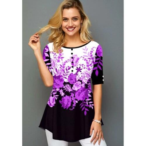 Plus Size 4xl 5XL Shirt Blouse Female 2020 Spring Summer New Tops O-neck Half Sleeve Lace Splice Print Boho Women shirt