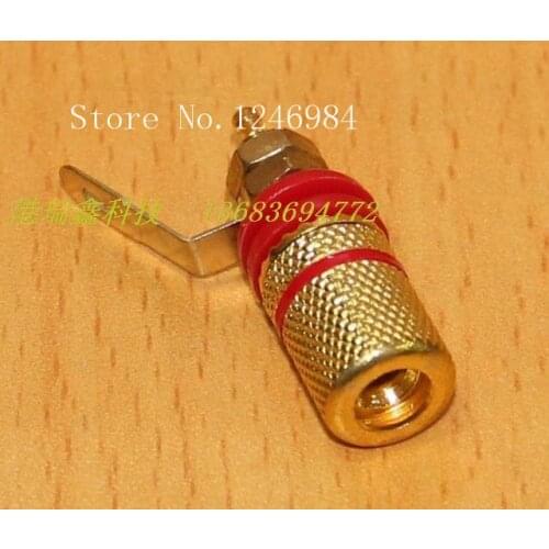 [SA]4MM banana jack connector socket terminal M8 hole golden red and black terminals copper grounding column--100PCS/LOT