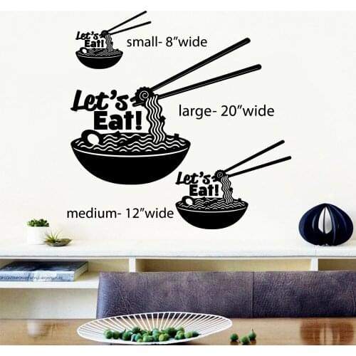 Modern noodle Pvc Wall Decals Wall Poster For Kitchen Room Decorative Wall Stickers Mural Wallpaper Noodle Store Decals