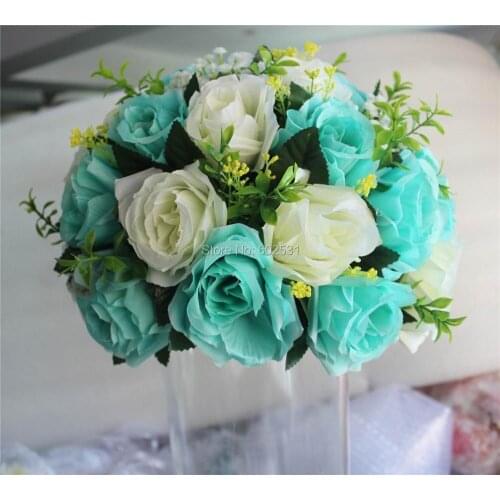 SPR Tiffany blue wedding table flower centerpiece decoration 10pcs/lot wedding road lead artificial flower ball